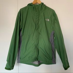 Men’s The North Face Rain Jacket - L - green/grey